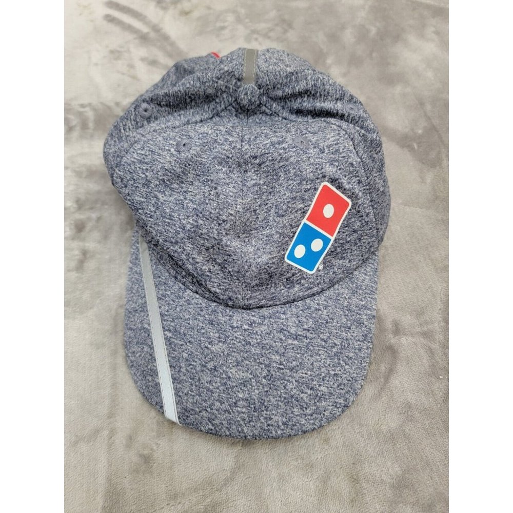 Domino's Pizza Employee Hat Gray Adjustable Cap Reflective Stripe Driver